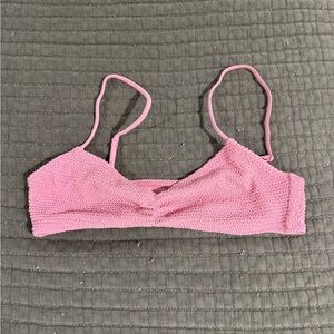 La Hearts Pink Knit Bikini Top